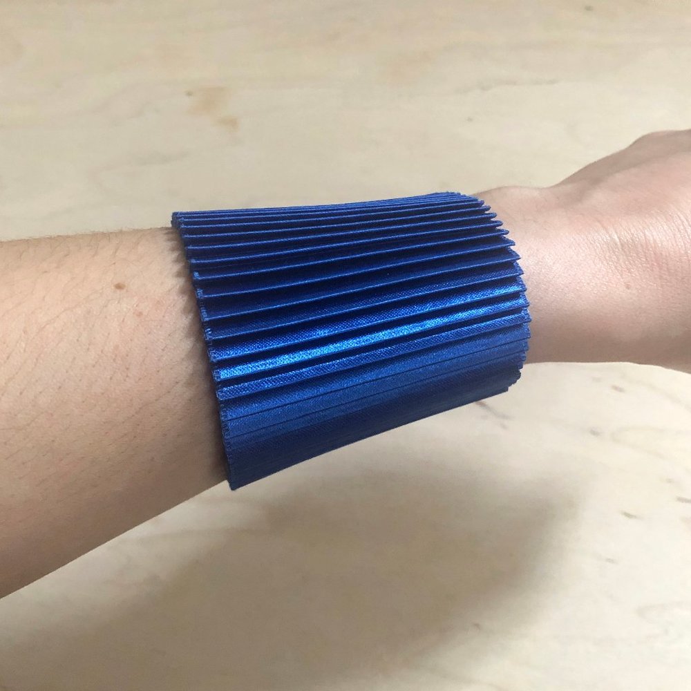 Modern and Unique Pleated Textile Bracelet